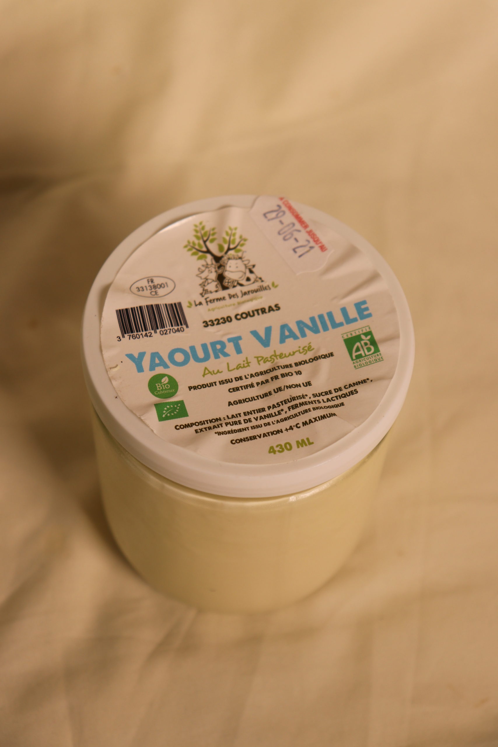 Yaourt vanille biologique (430g) - Au Méli Mélo du vrac